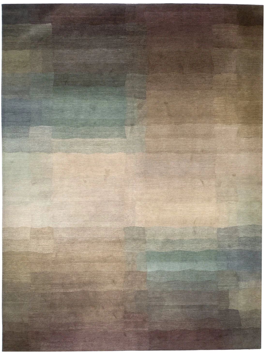 9' x 12' Hansha Hand-Knotted Wool Rug – Contemporary Nepalese Modern Area Rug
