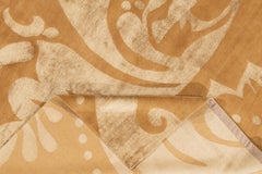 9 x 12 Modern Tibetan Tan Wool Rug With Floral Design