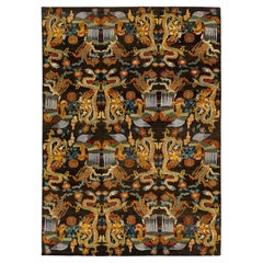 9 x 13 Imperial Phoenix & Dragon Tappeto di lana tibetana moderna annodato a mano