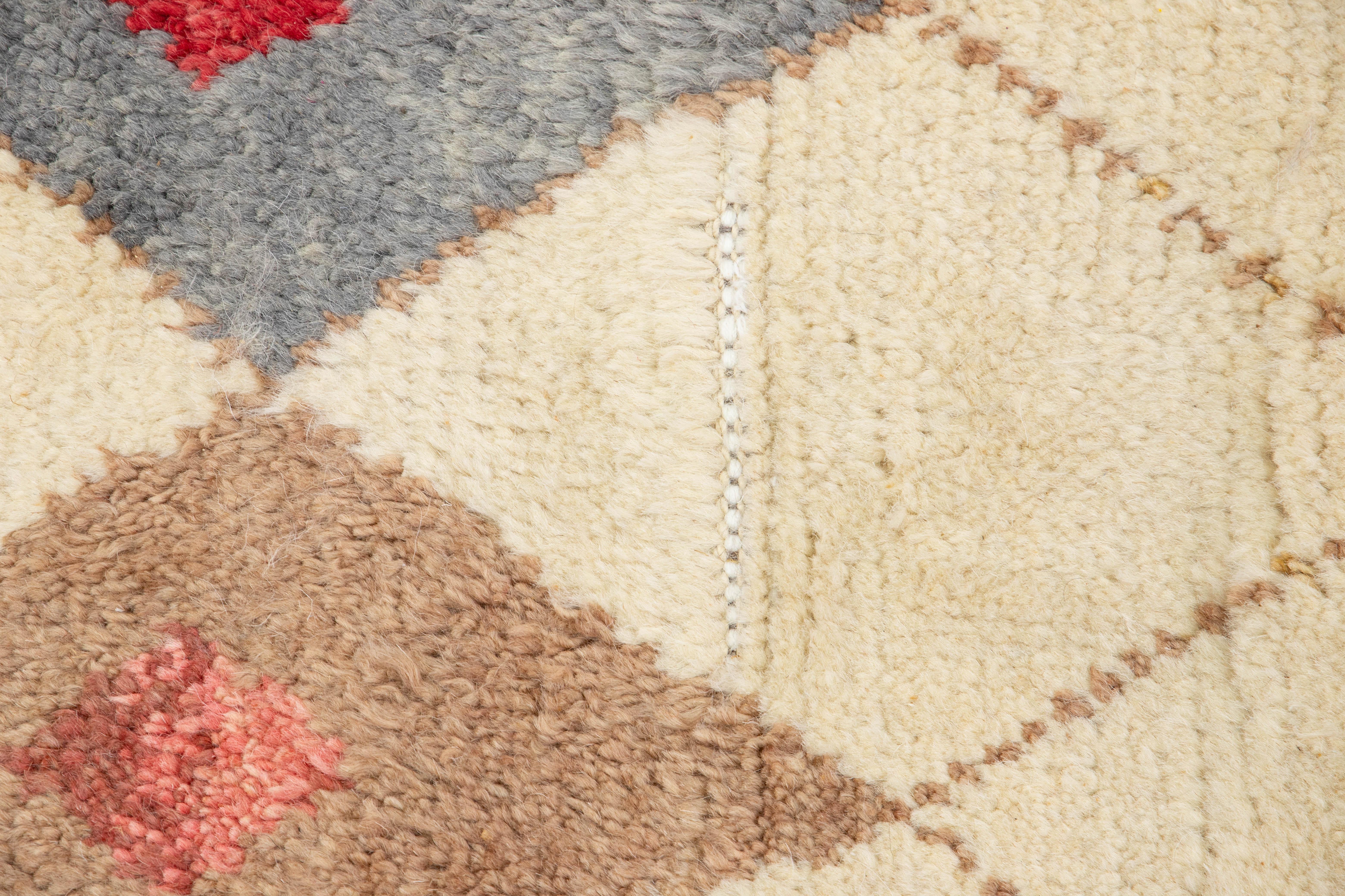 9 x 13 Moderna Alfombra De Lana Estilo Marroquí Tribal Hecha A Mano En Beige Siglo XXI y contemporáneo en venta