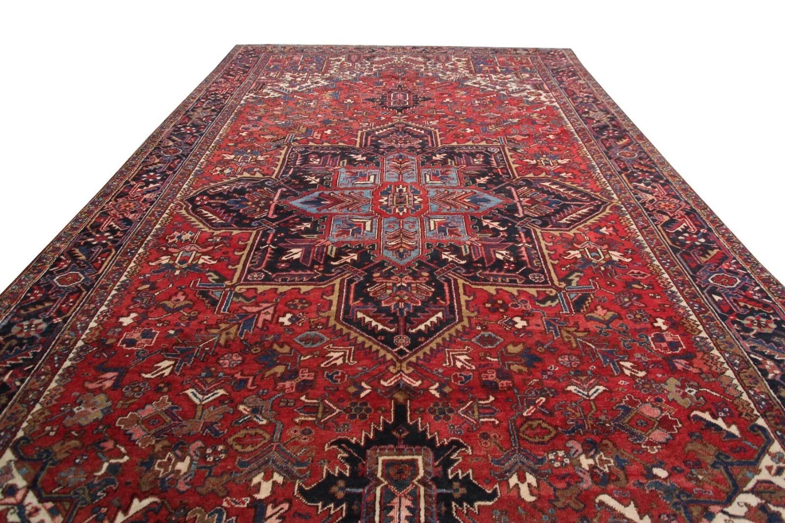 9' x 15' Tappeto antico Heriz Serapi Geometrico Autentico Tappeto persiano antico 1930 ca. in vendita 2