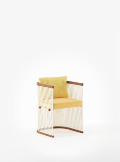 9 x Conservatory Outdoor Chair, White Powder-Coated Steel + Cushions