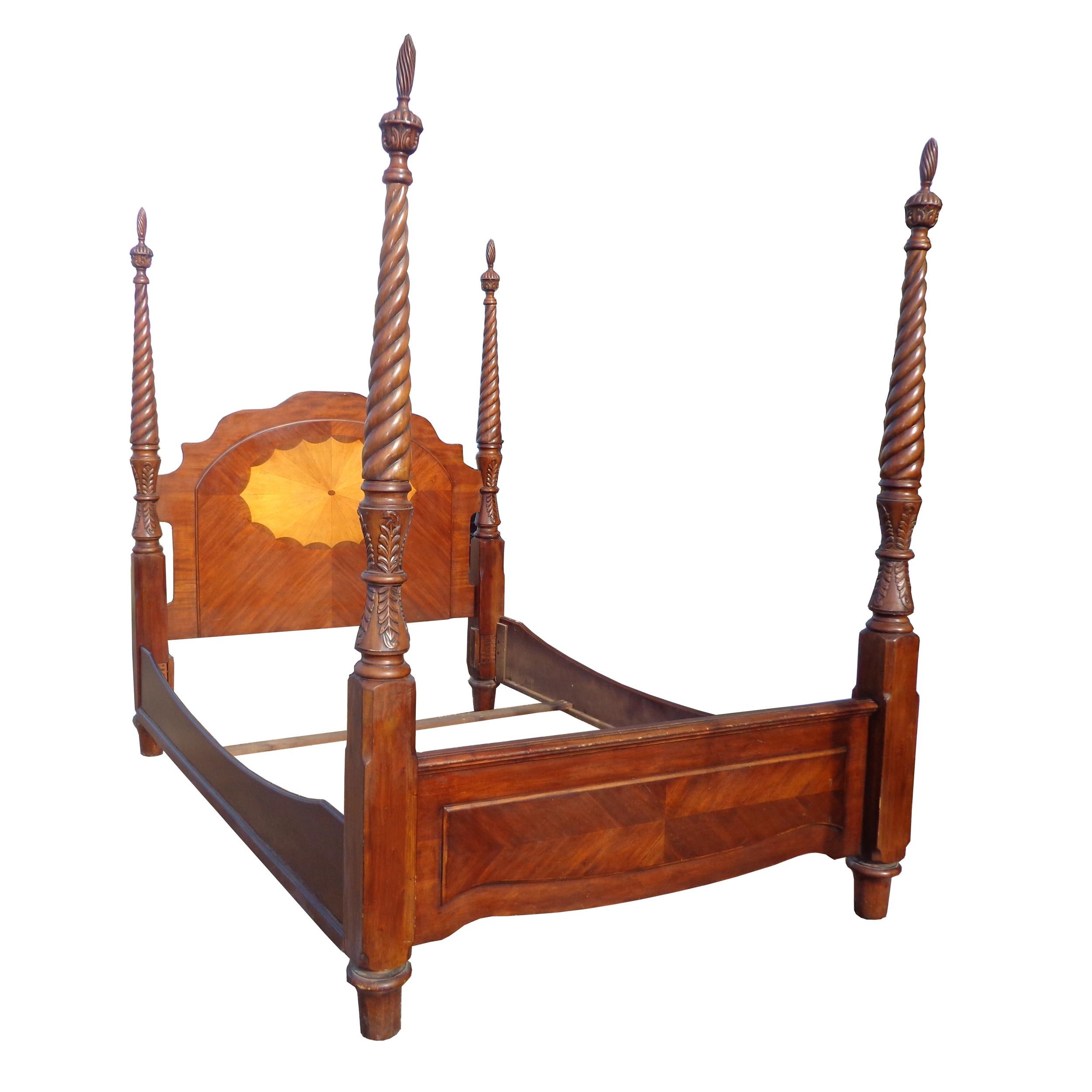 Victorian Antique Style 4 Poster Bed For Sale