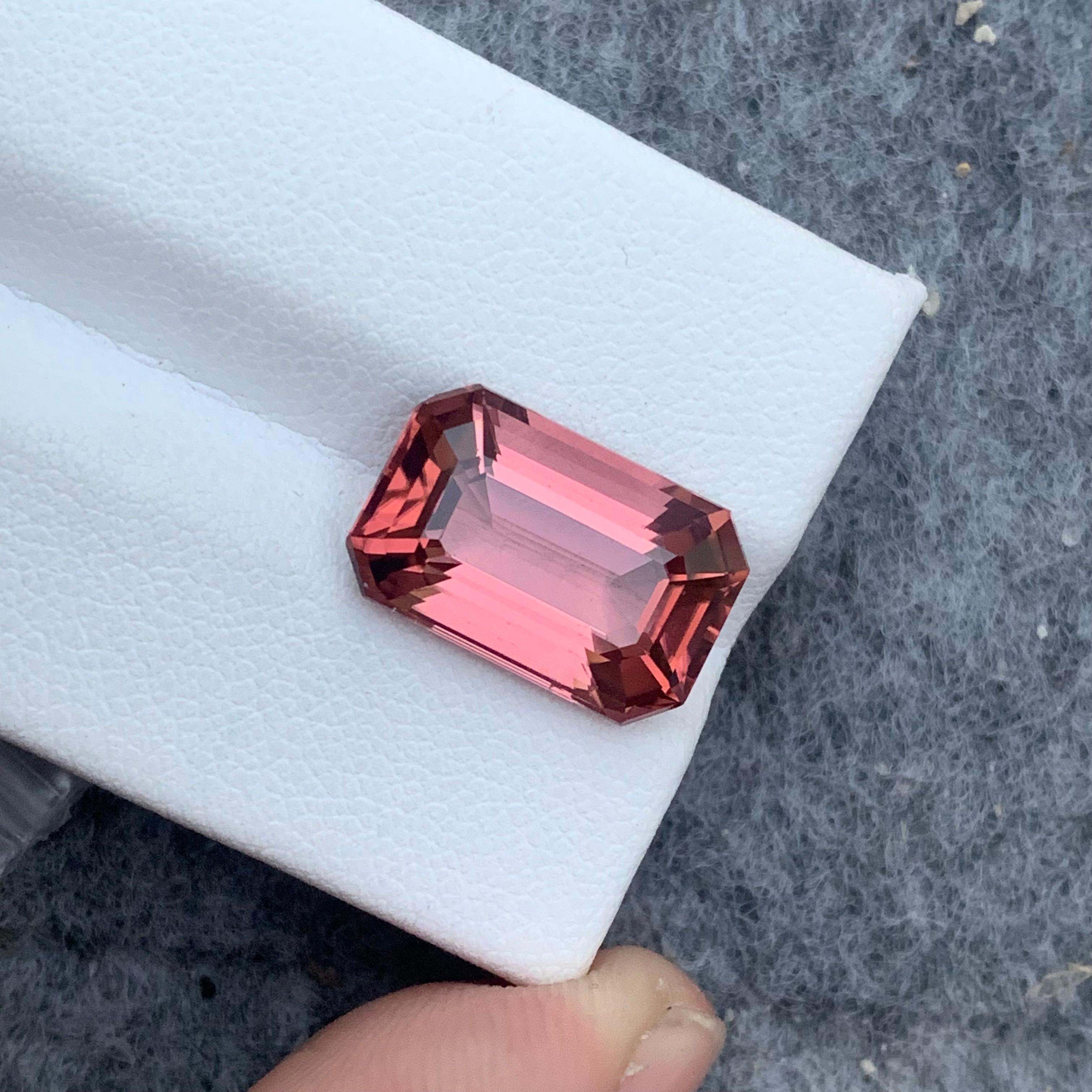 9.0 Carat AAA Quality Loose Soft Pink Tourmaline Emerald Cut From Afghanistan 8