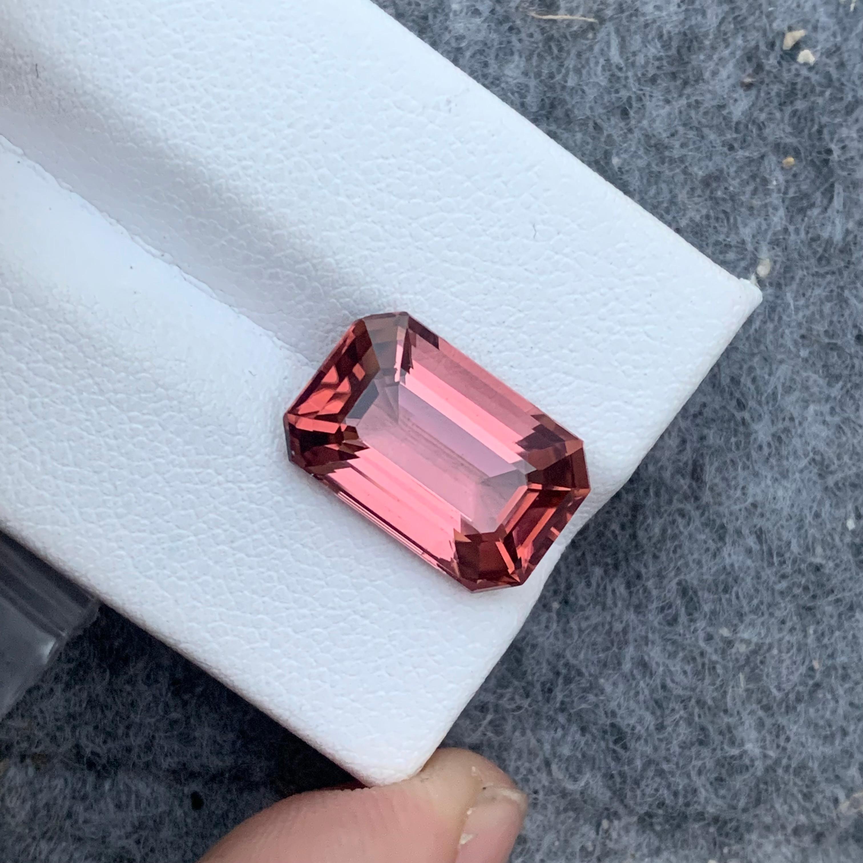 9.0 Carat AAA Quality Loose Soft Pink Tourmaline Emerald Cut From Afghanistan 9