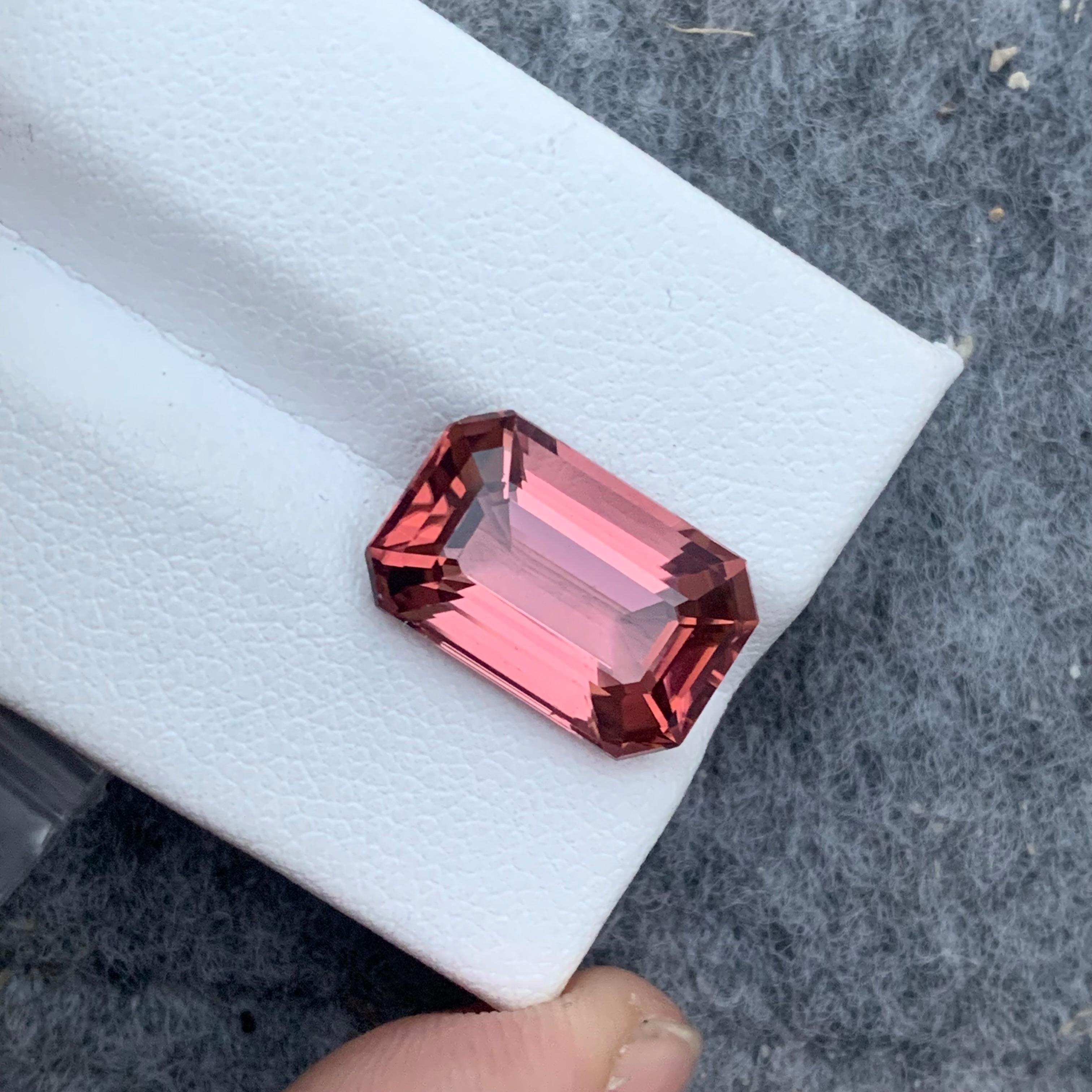 9.0 Carat AAA Quality Loose Soft Pink Tourmaline Emerald Cut From Afghanistan 10