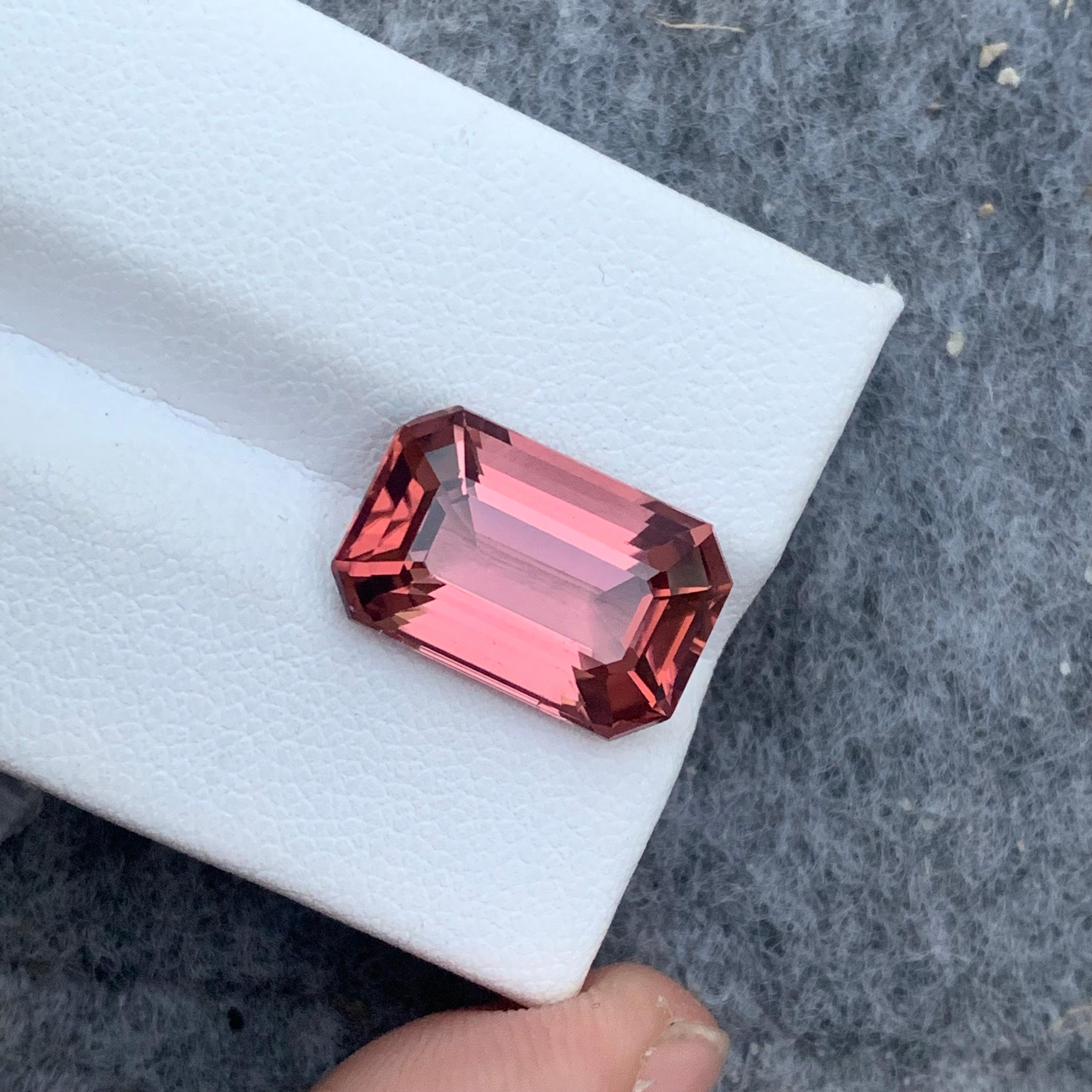 9.0 Carat AAA Quality Loose Soft Pink Tourmaline Emerald Cut From Afghanistan 11
