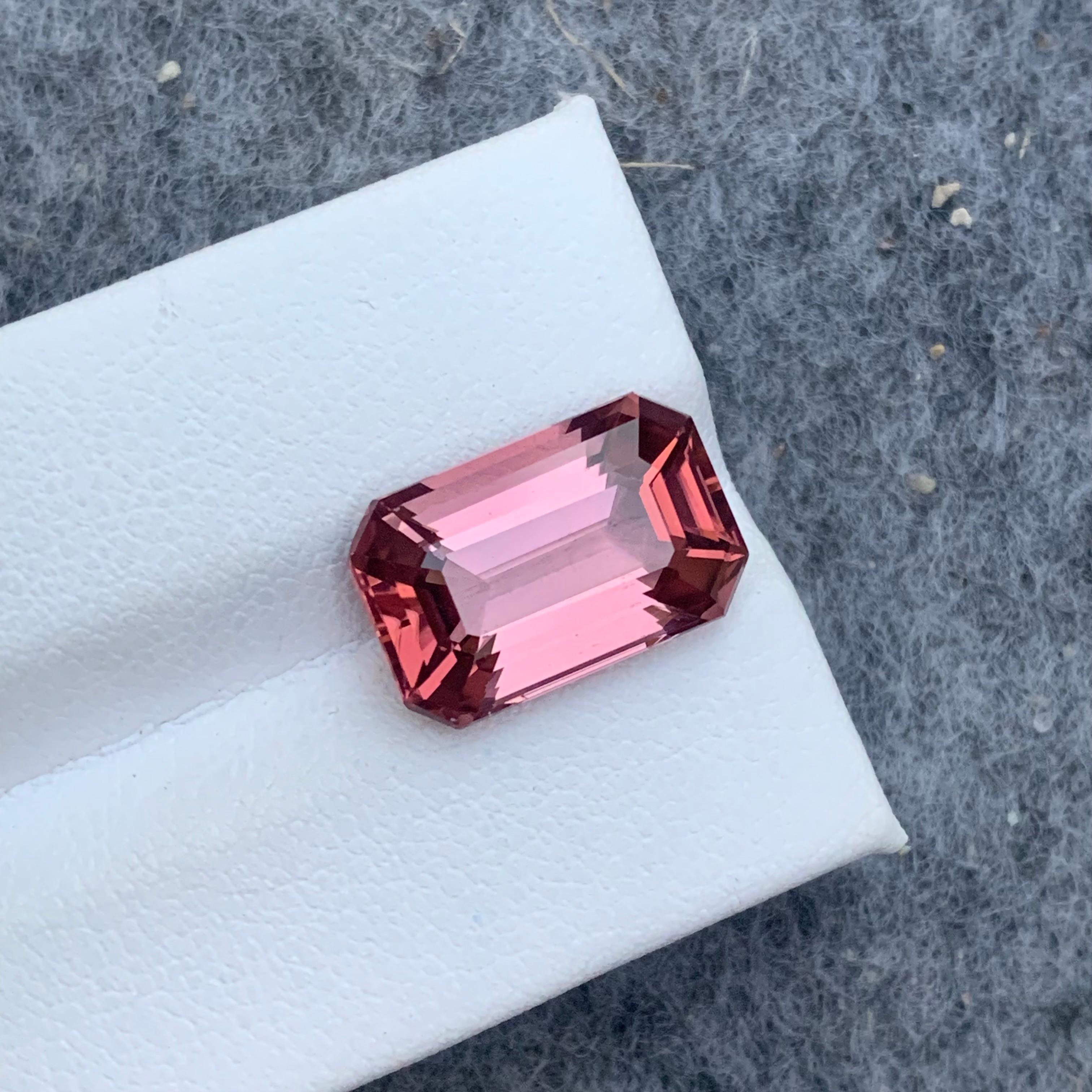 9.0 Carat AAA Quality Loose Soft Pink Tourmaline Emerald Cut From Afghanistan 15