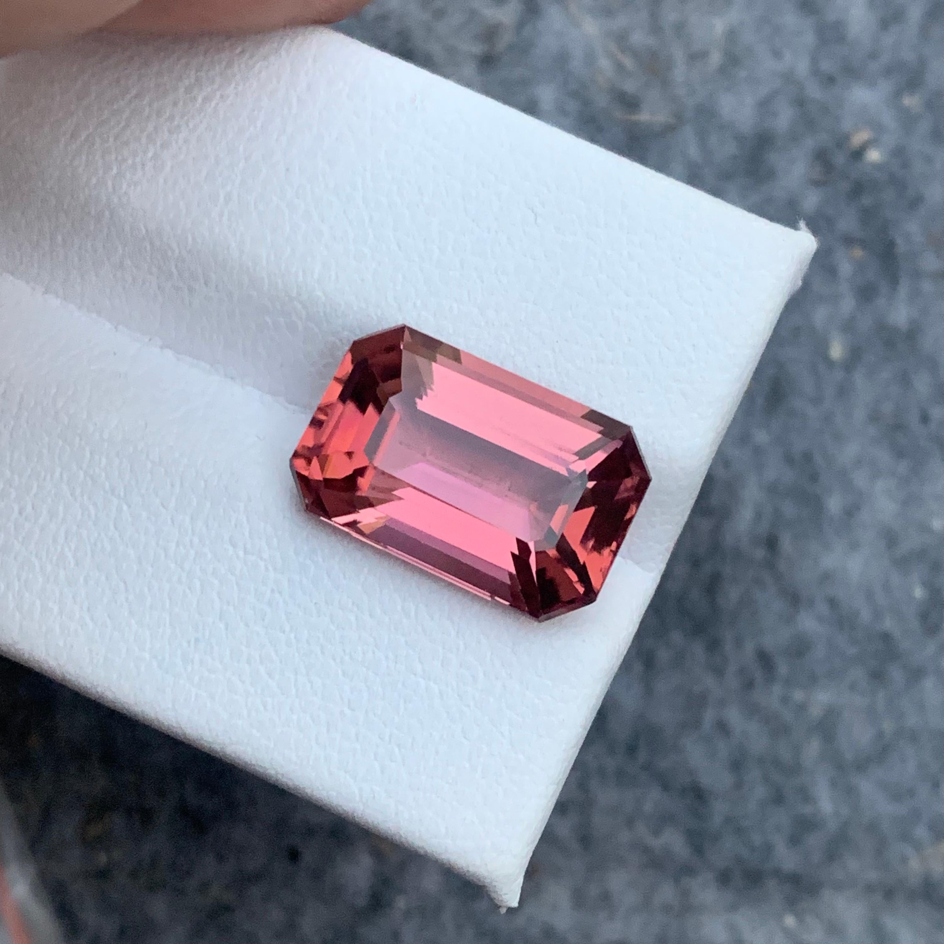 Arts and Crafts 9.0 Carat AAA Quality Loose Soft Pink Tourmaline Emerald Cut From Afghanistan