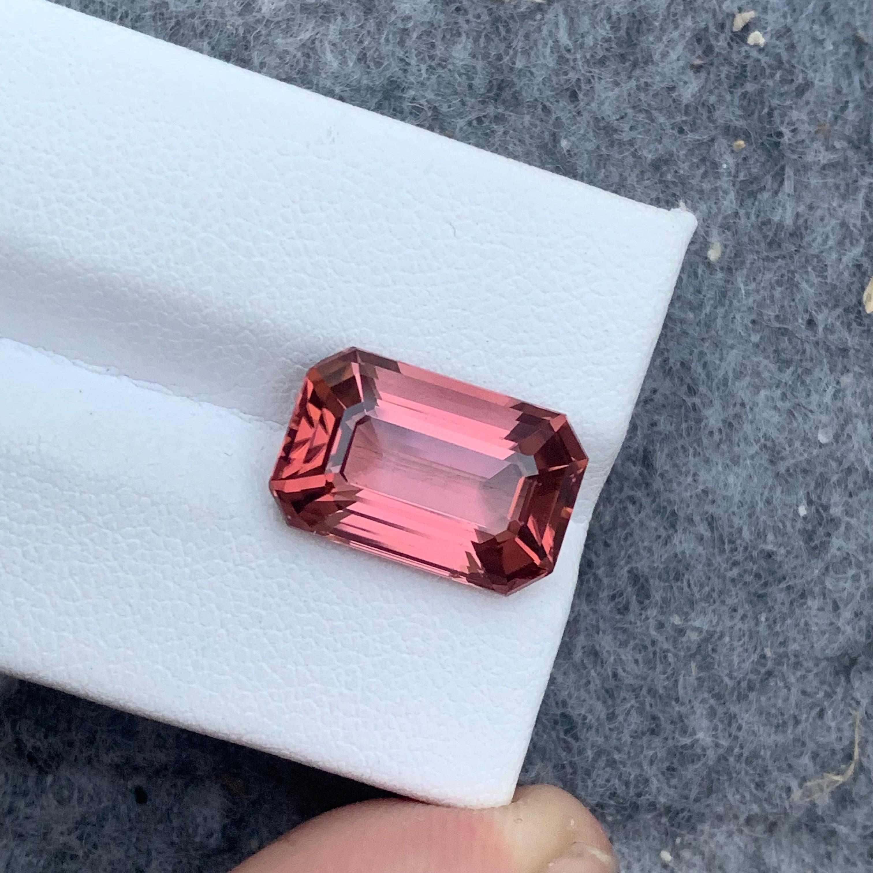 9.0 Carat AAA Quality Loose Soft Pink Tourmaline Emerald Cut From Afghanistan In New Condition In Peshawar, PK