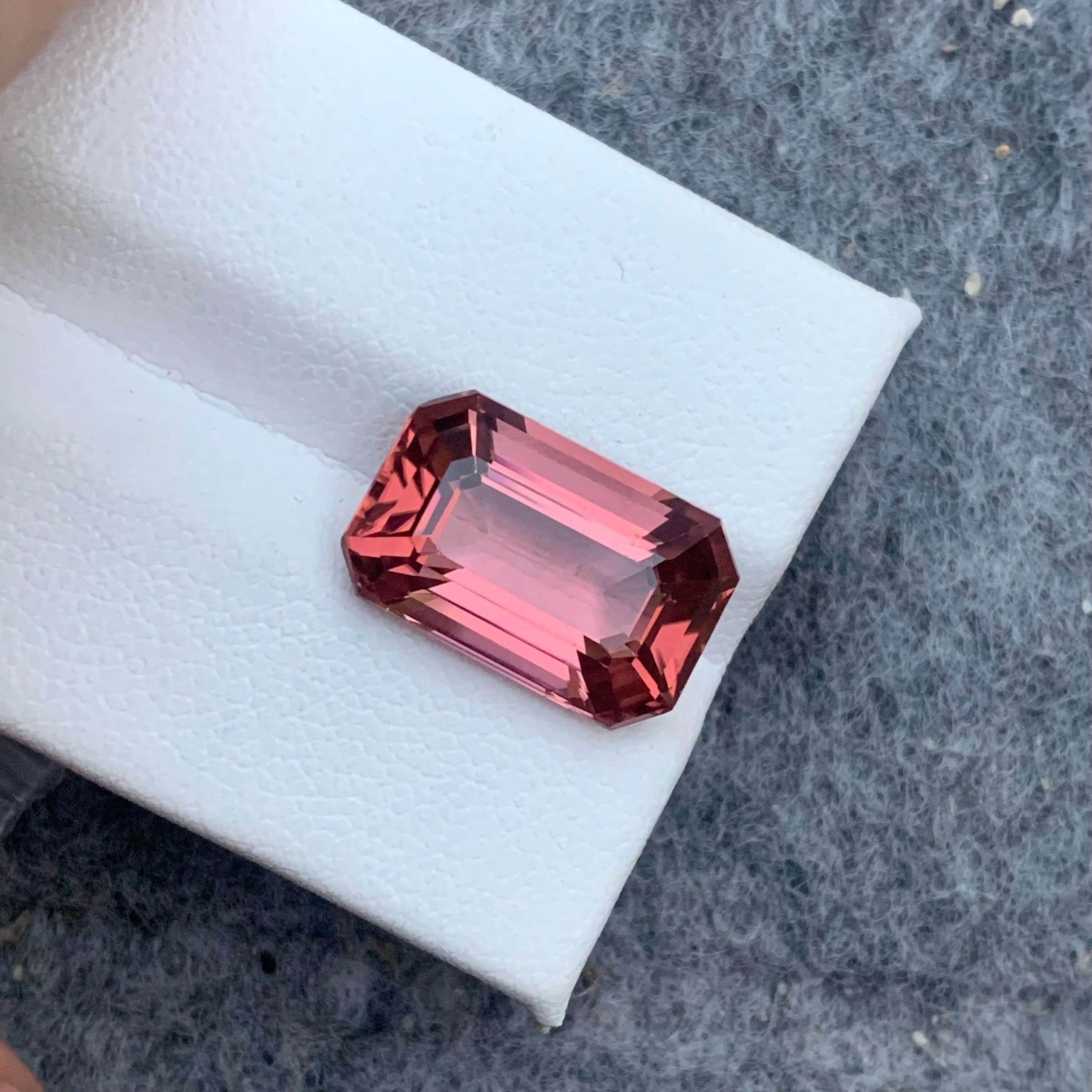 Women's or Men's 9.0 Carat AAA Quality Loose Soft Pink Tourmaline Emerald Cut From Afghanistan