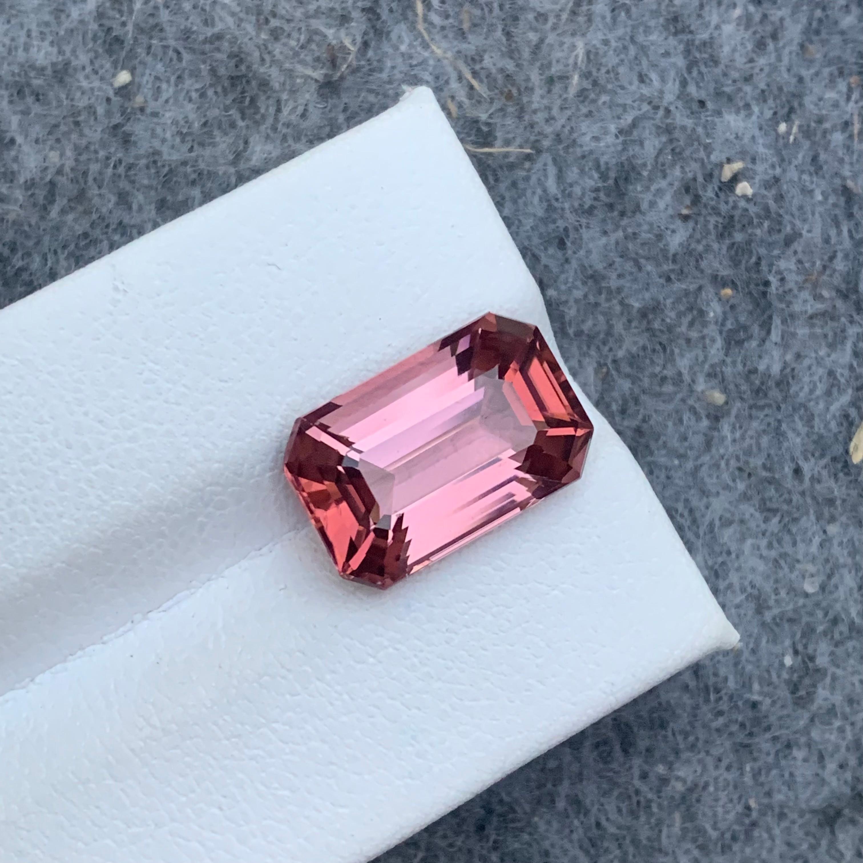 9.0 Carat AAA Quality Loose Soft Pink Tourmaline Emerald Cut From Afghanistan 3