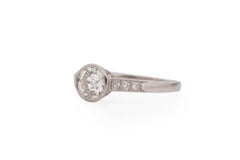 .90 Carat Art Deco Diamond Platinum Engagement Ring