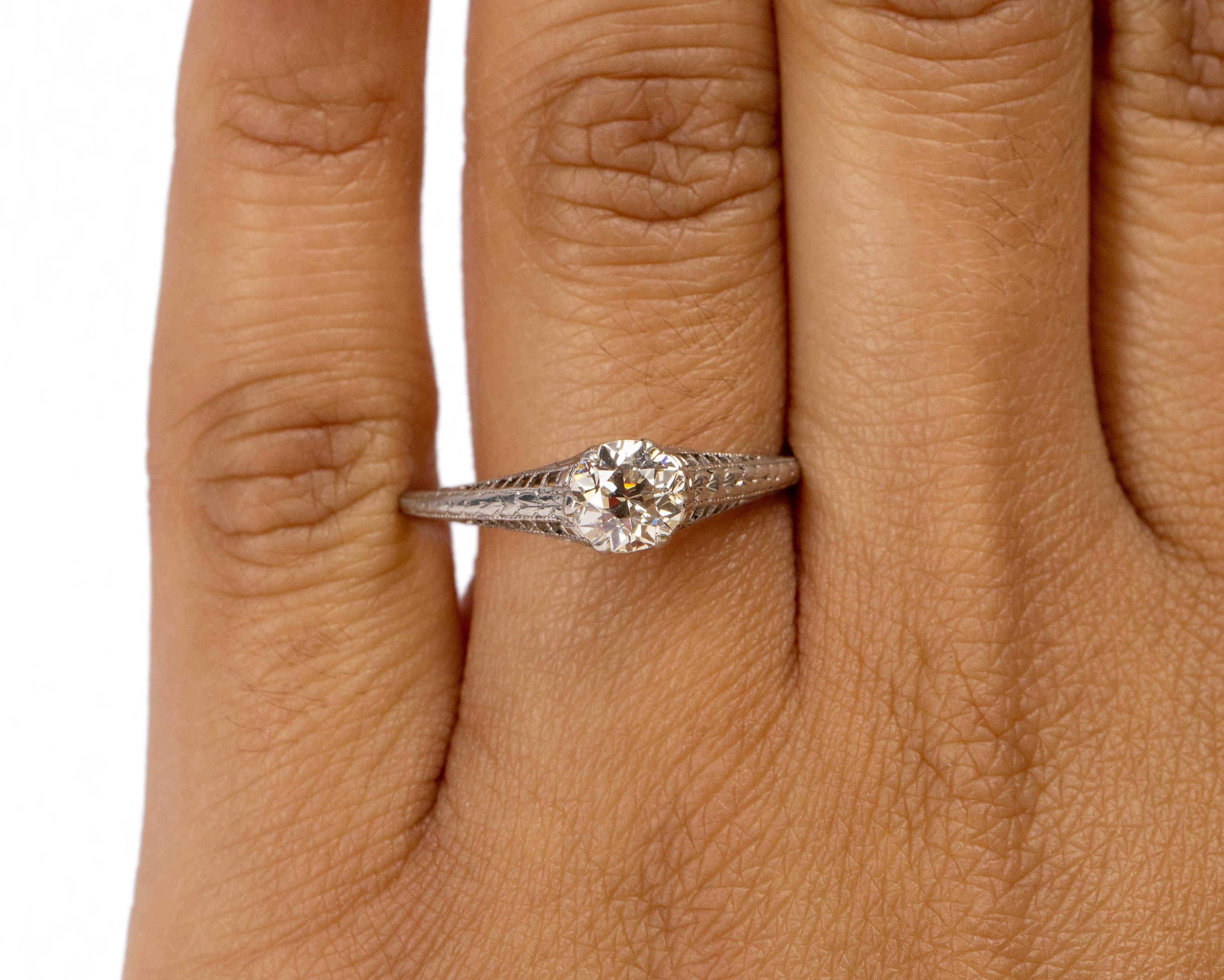 0,90 Karat Art Deco Diamant Platin Verlobungsring im Zustand „Gut“ im Angebot in Atlanta, GA