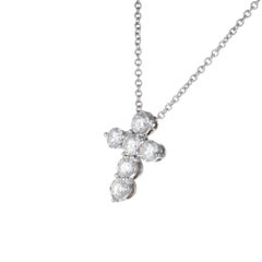 .90 Carat Diamond Cross Pendant Necklace