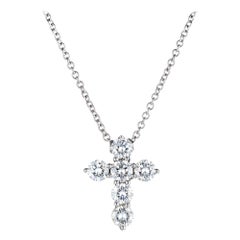 .90 Carat Diamond Cross Pendant Necklace