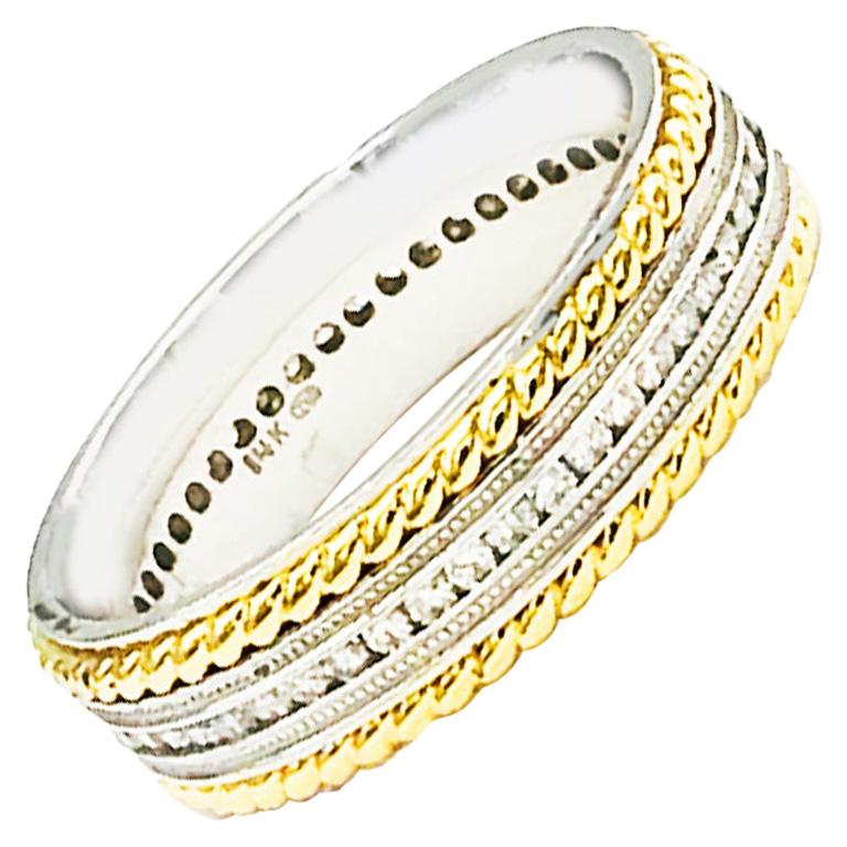 .90 Carat Diamond Eternity Rope Style Wedding Band Ring, Unisex