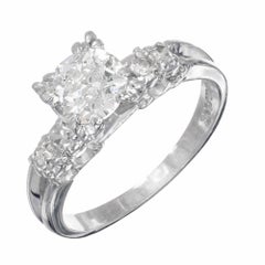 .90 Carat Diamond Old European Cut Platinum Engagement Ring
