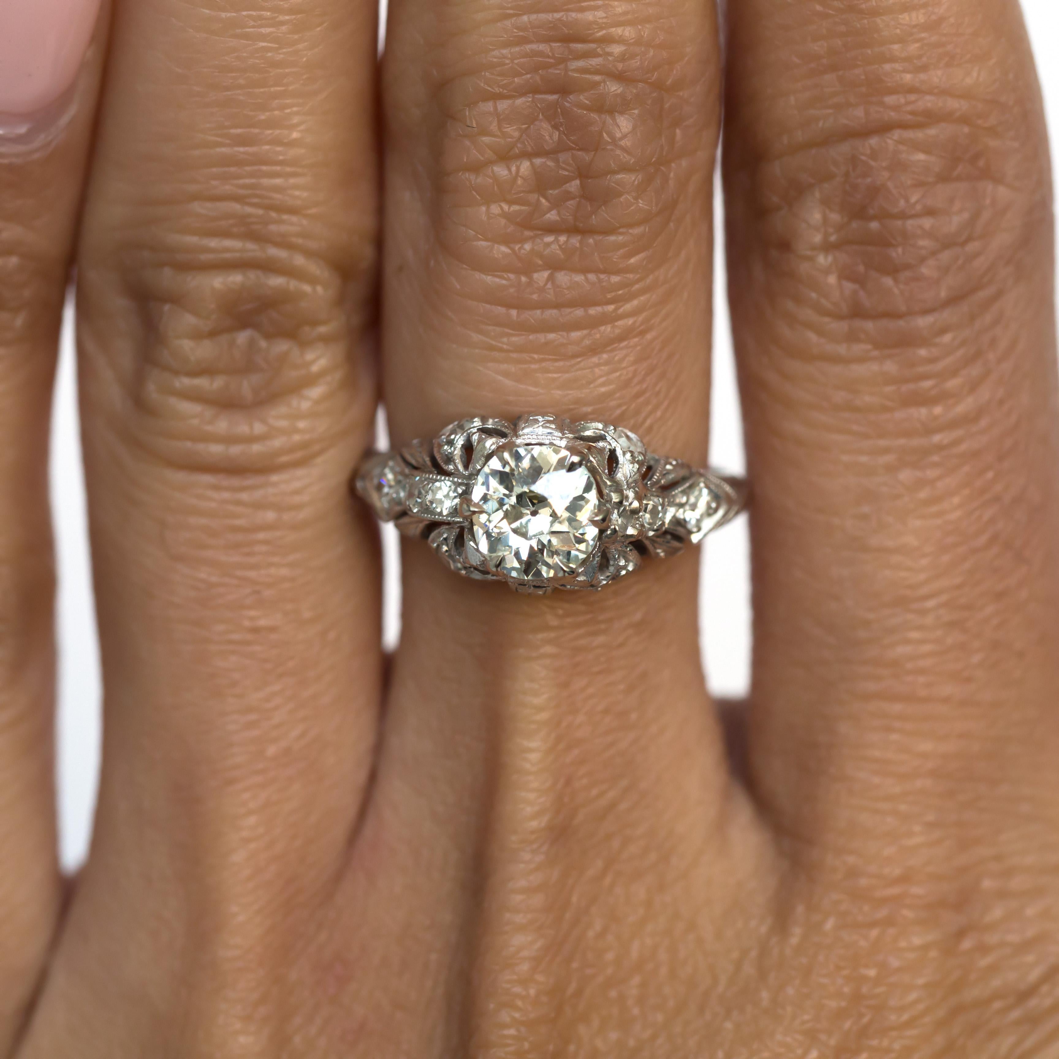 .90 Carat Diamond Platinum Engagement Ring In Good Condition For Sale In Atlanta, GA