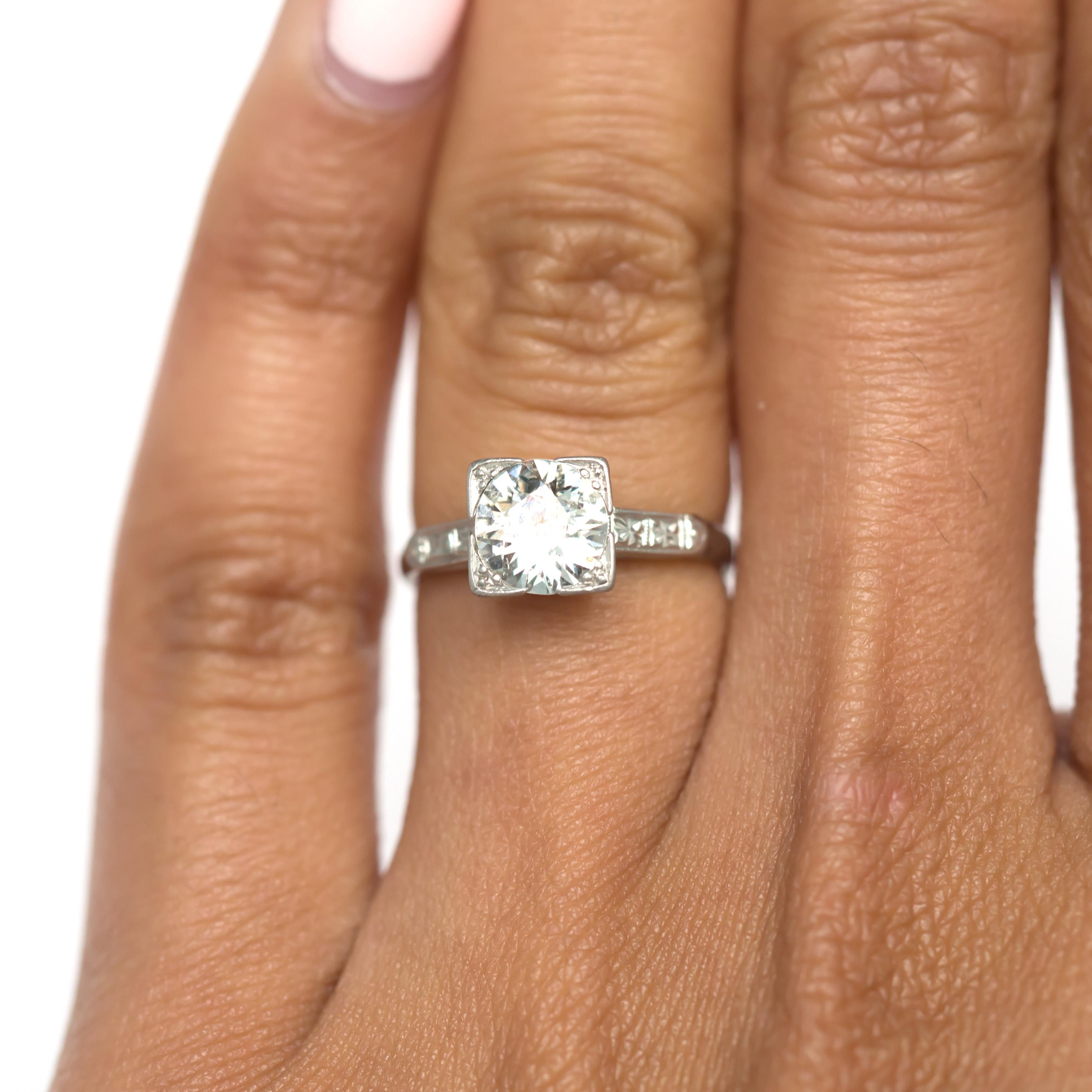 .90 Carat Diamond Platinum Engagement Ring In Good Condition For Sale In Atlanta, GA