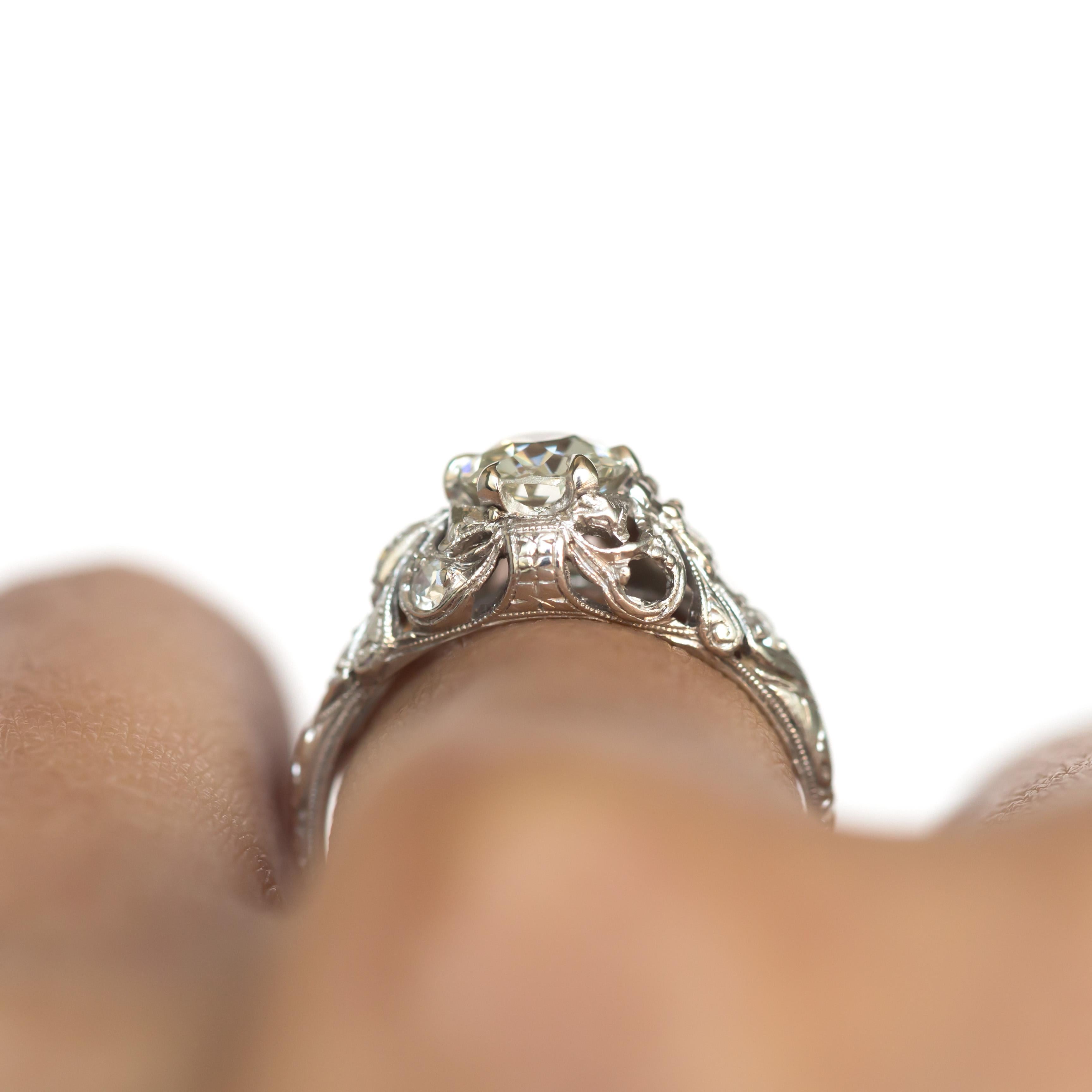 Bague de fiançailles en platine avec diamants de 0,90 carat en vente 3