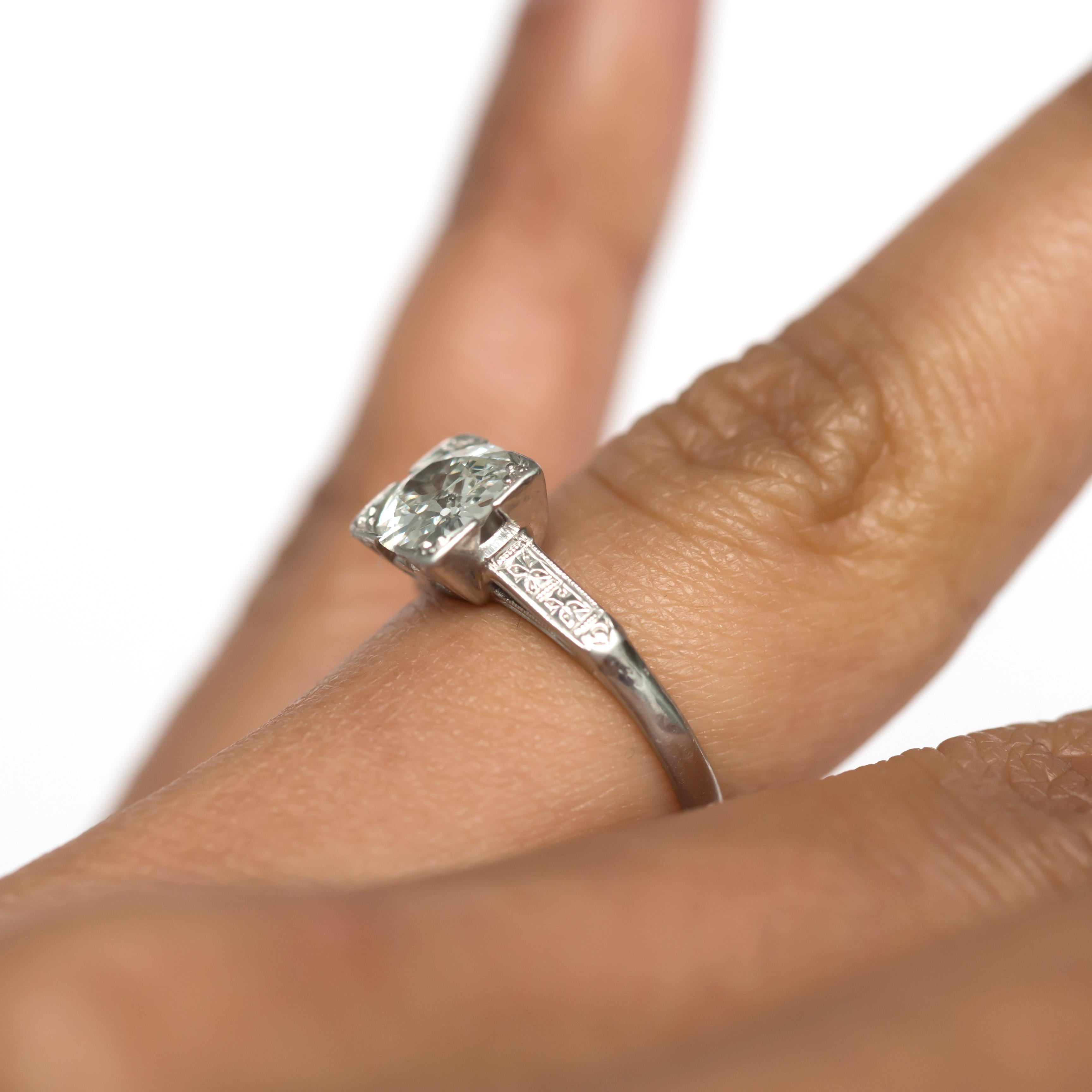 Women's or Men's .90 Carat Diamond Platinum Engagement Ring For Sale