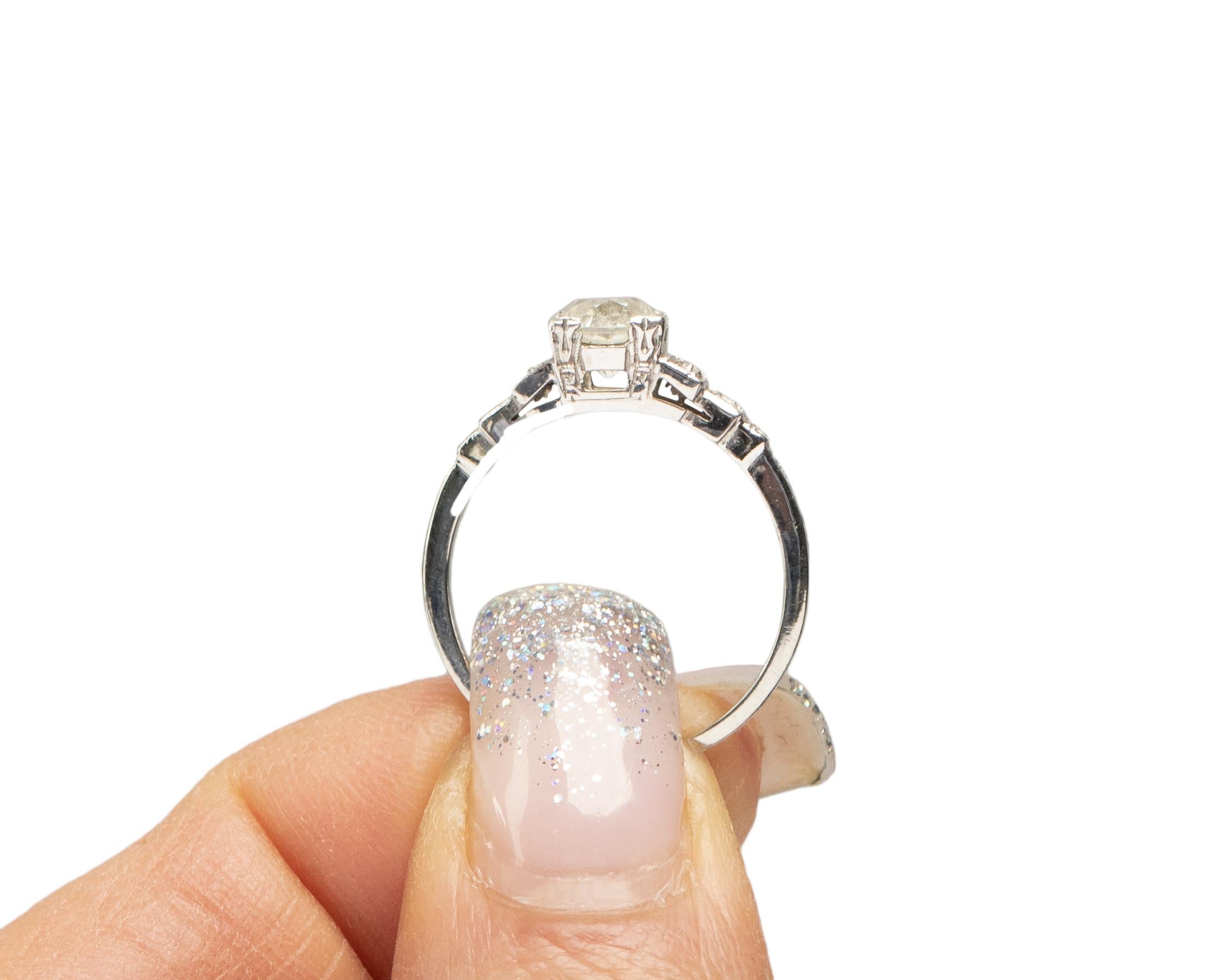 Bague de fiançailles en platine avec diamants de 0,90 carat en vente 2