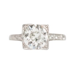 Antique .90 Carat Diamond Platinum Engagement Ring