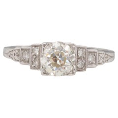 Antique .90 Carat Diamond Platinum Engagement Ring