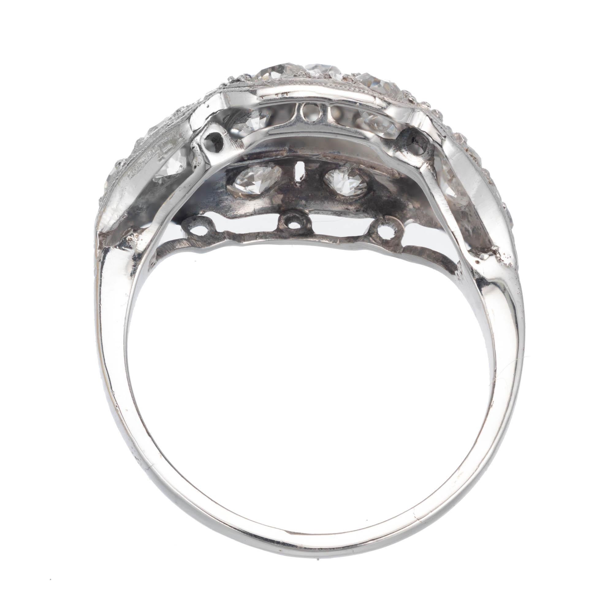 90 Karat Diamant-Platin- viktorianischer Ring im Zustand „Gut“ im Angebot in Stamford, CT