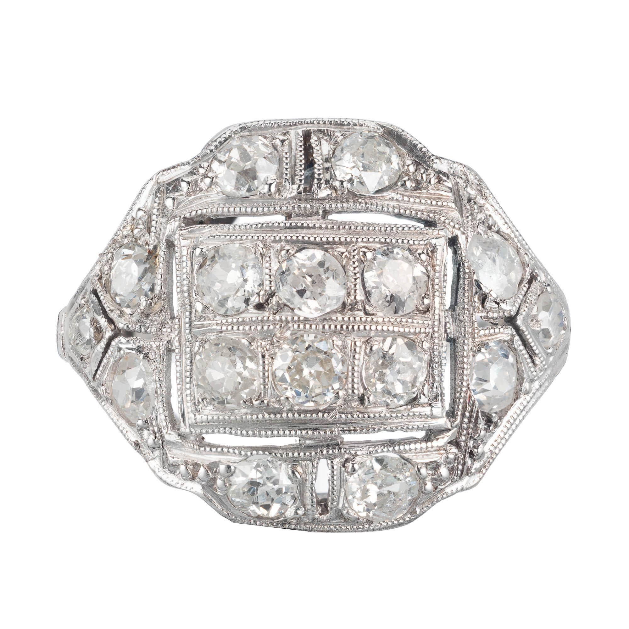 .90 Carat Diamond Platinum Victorian Ring For Sale