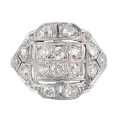 Anello vittoriano in platino con diamante da .90 carati
