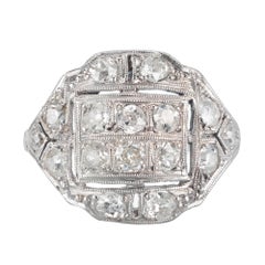 Bague victorienne en platine avec diamants de 0,90 carat