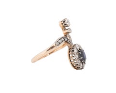 .90 Carat Edwardian Sapphire 14 Karat Yellow Gold/Platinum Engagement Ring