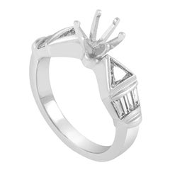 .90 Carat Platinum Diamond Engagement Ring Mounting