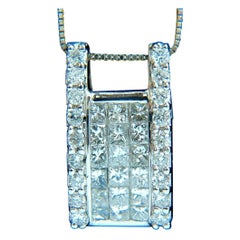 .90 Carat Princess and Rounds Diamond Square Cocktail Pendant 18 Karat*