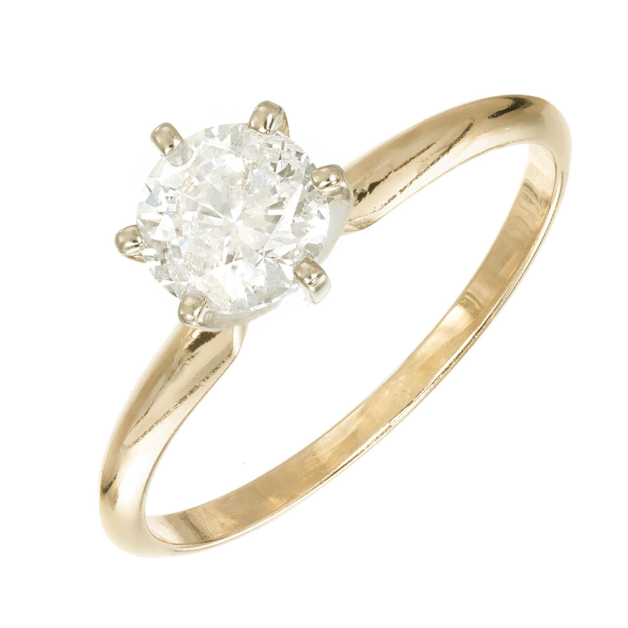 .90 Carat Round Diamond Gold Solitaire Engagement Ring