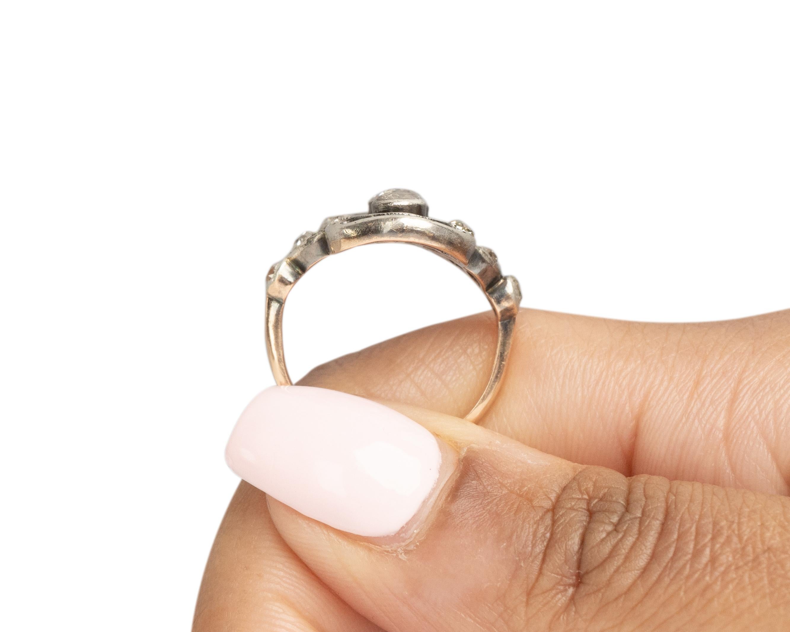 Women's .90 Carat Total Weight Edwardian Diamond 14 Karat RG & WG Engagement Ring For Sale