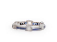 .90 Carat Total Weight Sapphire Platinum Wedding Band