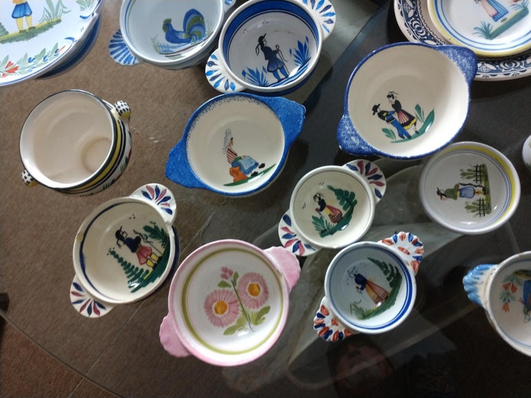90+ Collection of Quimper Faience Antique to 20th Century For Sale 6