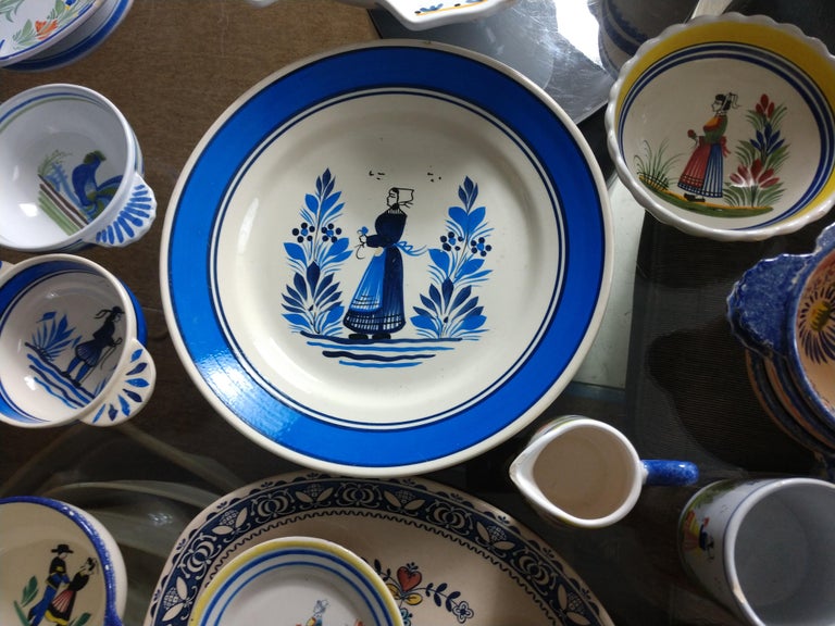 90+ Collection of Quimper Faience Antique to 20th Century For Sale 7