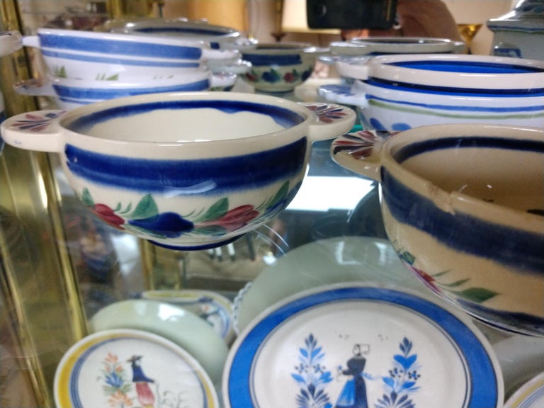 French Provincial 90+ Collection of Quimper Faience Antique to 20th Century For Sale