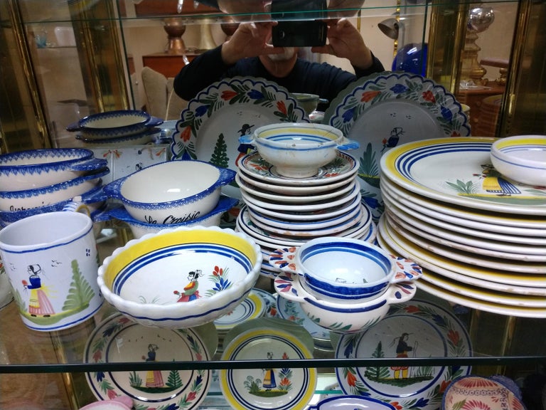 90+ Collection of Quimper Faience Antique to 20th Century In Good Condition For Sale In Port Jervis, NY
