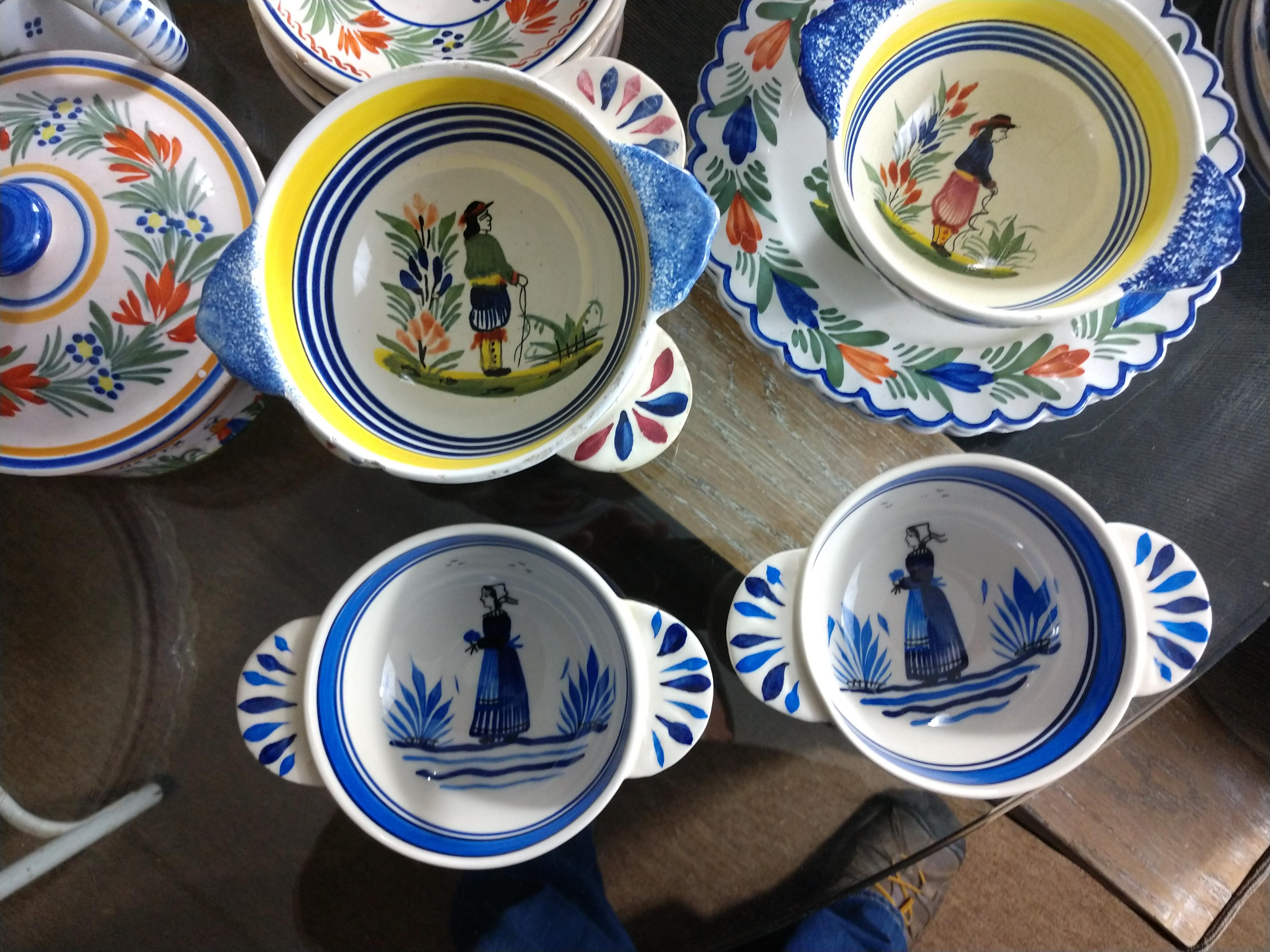 Mid-20th Century 90+ Collection of Quimper Faience Antique to 20th Century