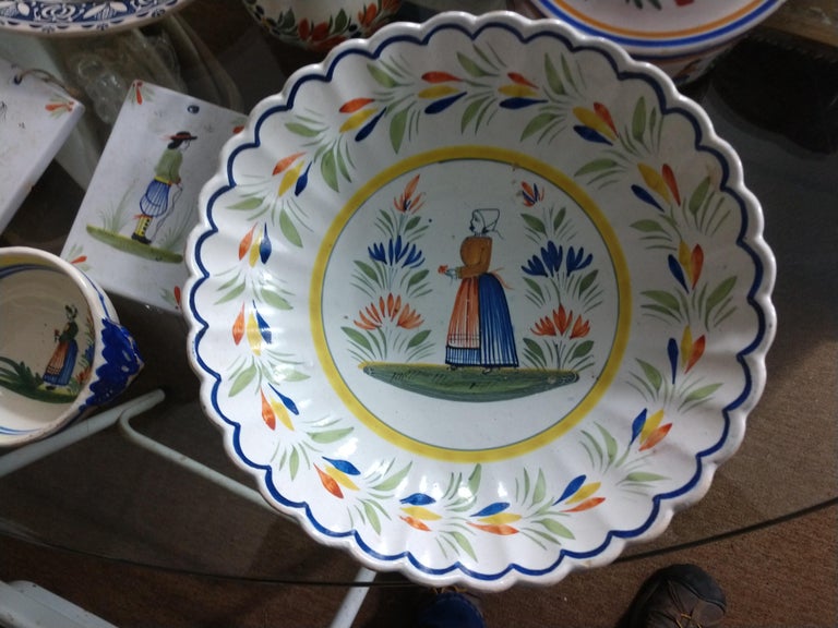 Pottery 90+ Collection of Quimper Faience Antique to 20th Century For Sale