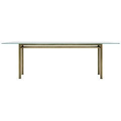 90° Glass and Metal Rectangular Dining Table, Vica Showroom Sample