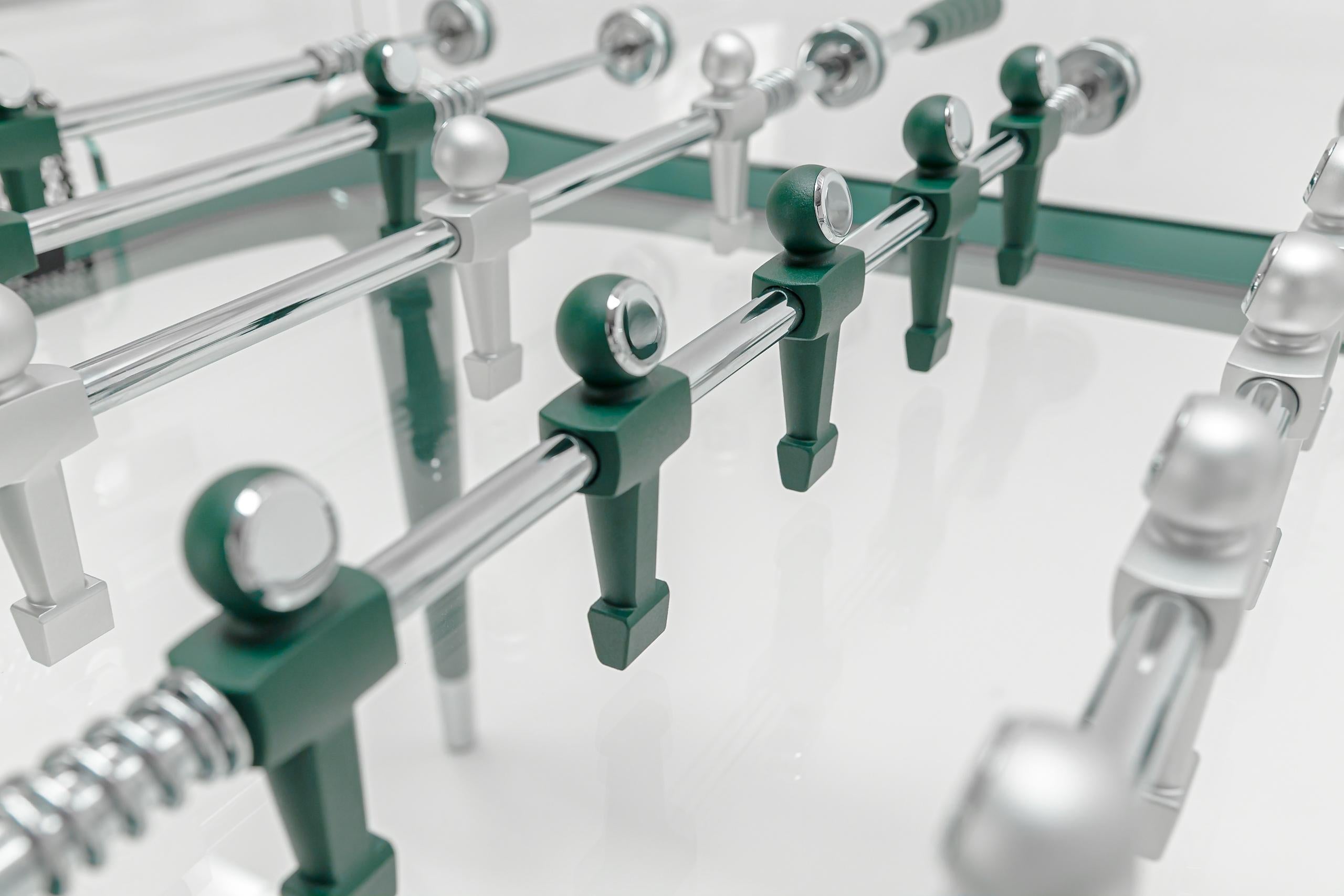 Crystal 90° Minuto Foosball Table by Teckell in Matte Forest Green
