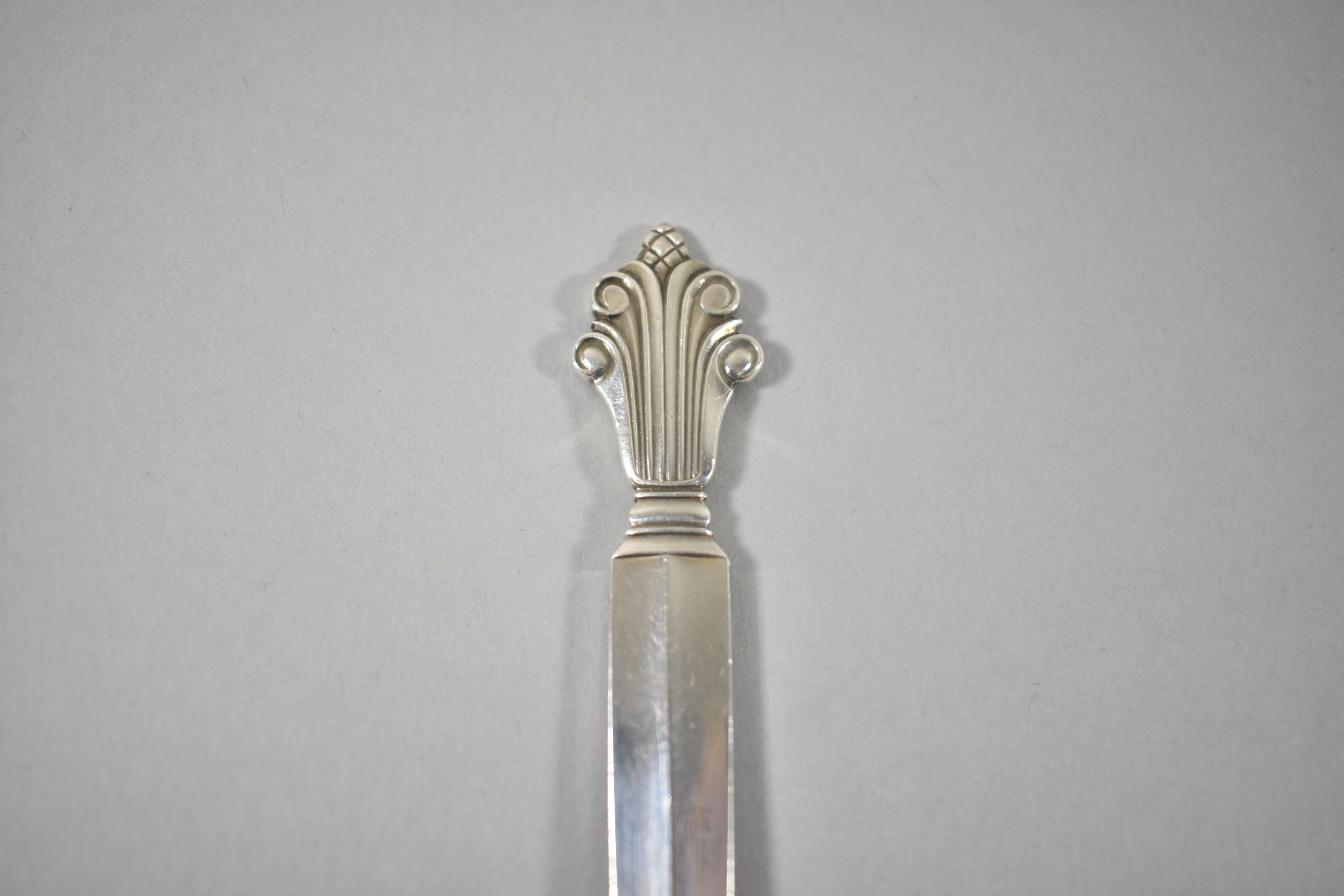 Cubertería de plata de ley de 107 piezas de Georg Jensen Dinamarca, motivo de acanto en venta 5