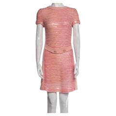 90-s CHANEL PINK DRESS with SEQUINS Size M
