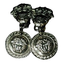 90-s  Gianni Versace Orecchini a Clip Medusa in Argento
